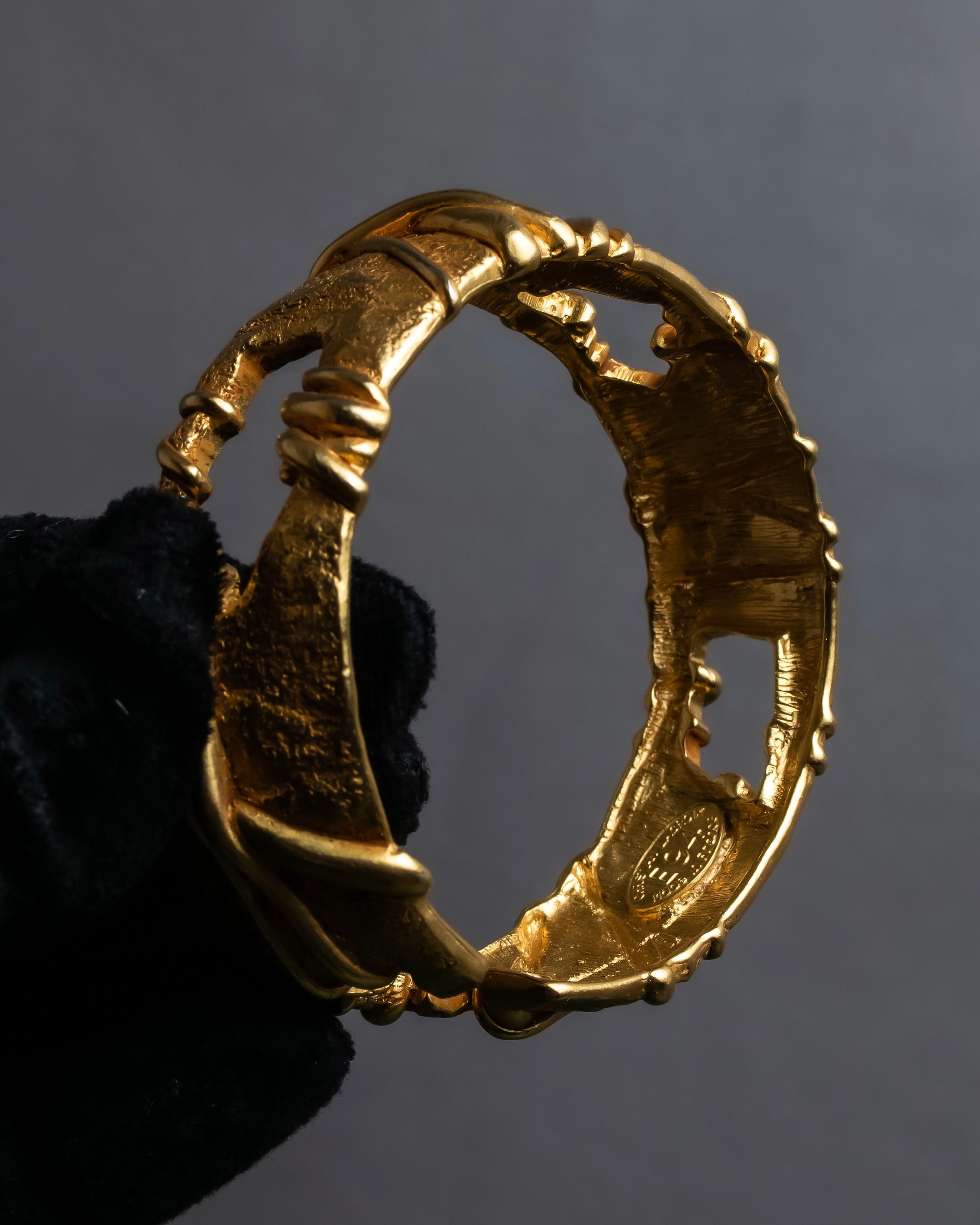 "Christian Lacroix" Sculptural detail gold bracelet