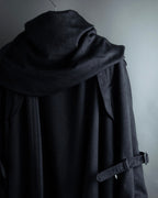 "TORUICHOU" Muffler-style collar military detail coat