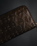 "MIU MIU" 10’s studded quilted vintage leather zip wallet