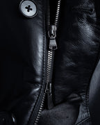 "DURBAN" Double zipper sheepskin leather coat