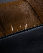 "GUCCI" Combination design hair calf leather bag