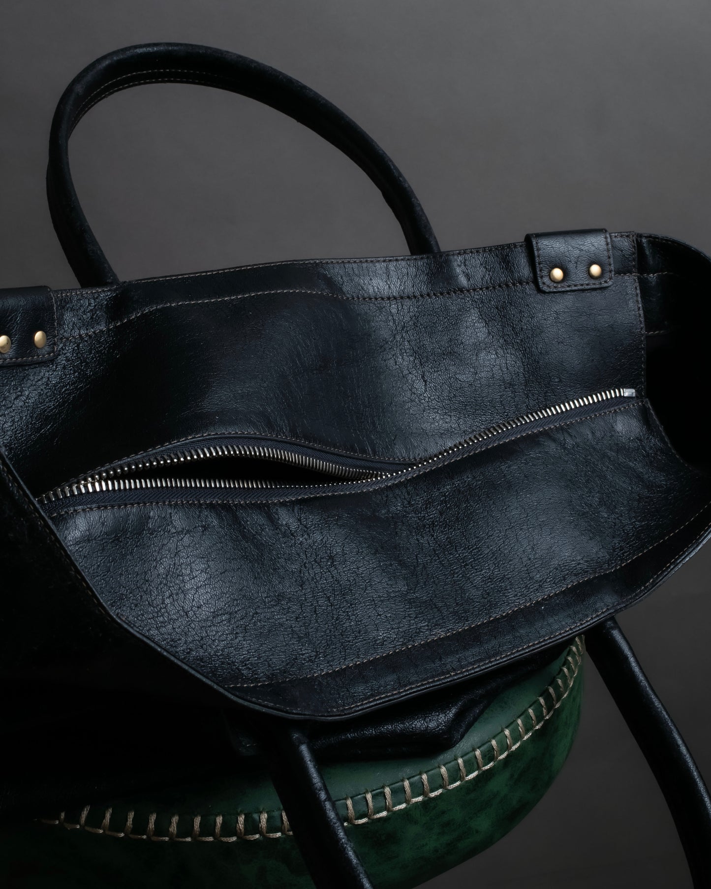 "Chloe" Eclipse series logo engraved leather tote bag