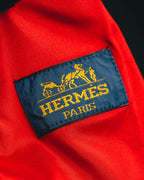 -SPECIAL- “HERMES” 00’s Technical wool equestrian jacket with red lining