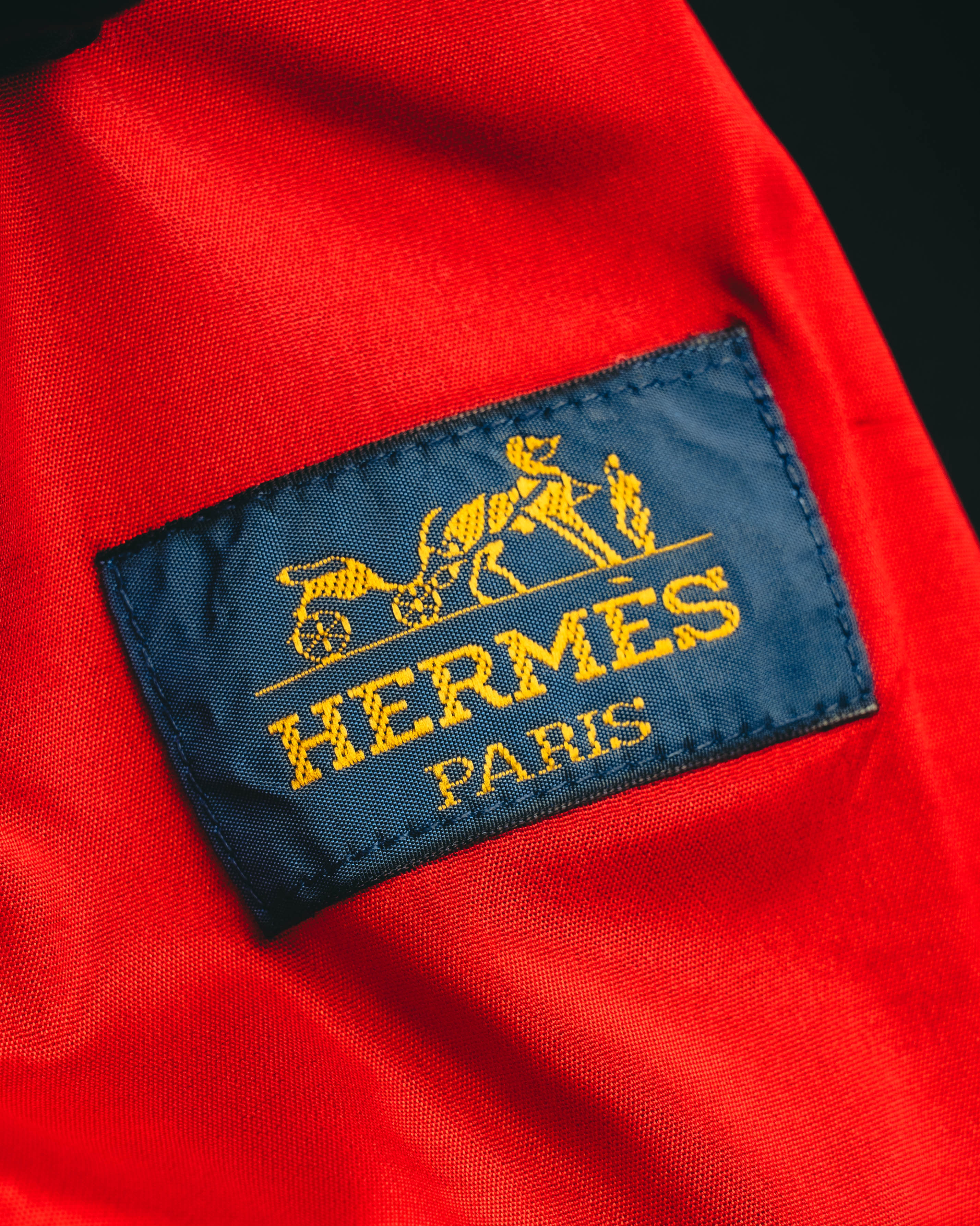 -SPECIAL- “HERMES” 00’s Technical wool equestrian jacket with red lining