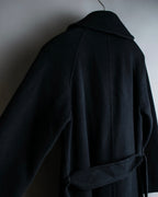 "Vintage large lapel design belted long gown coat"