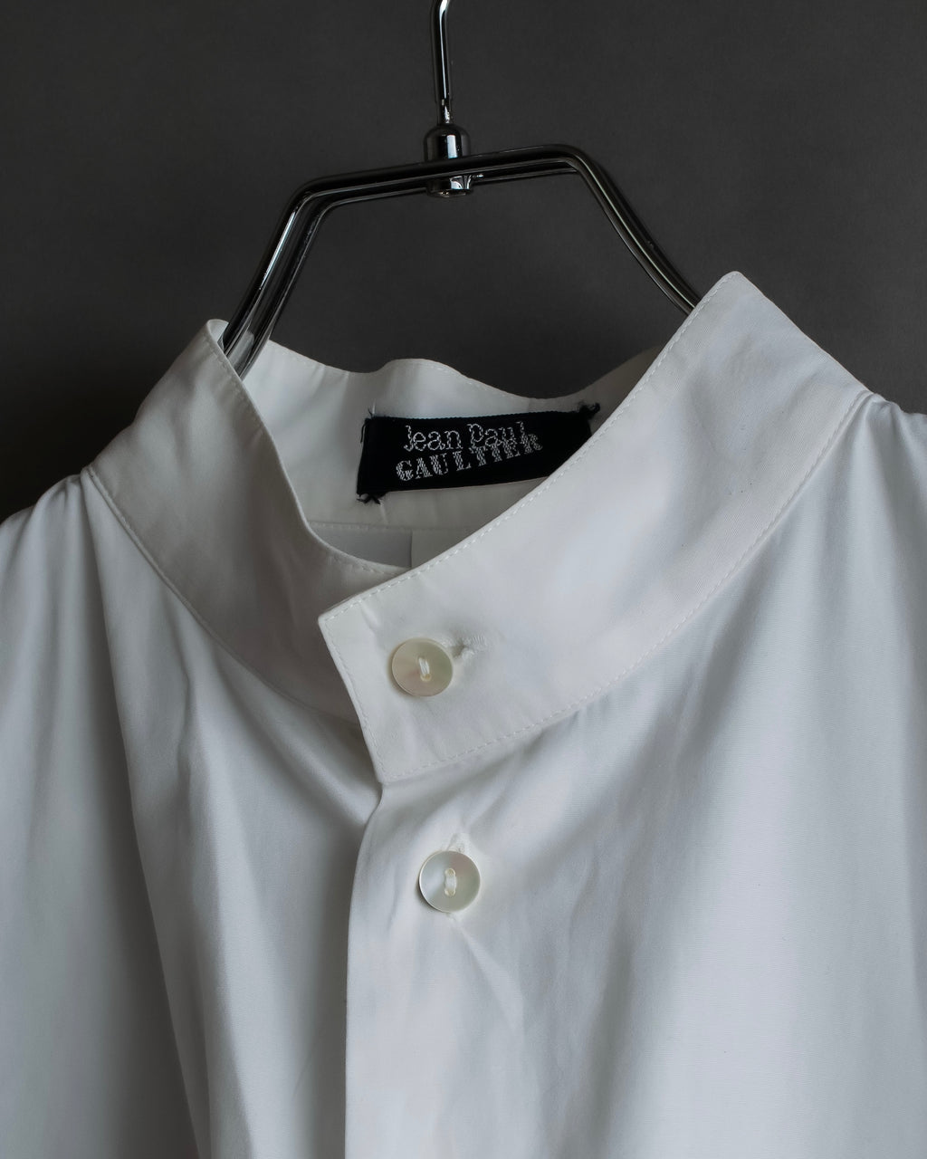 "JEAN PAUL GAULTIER" Cotton poplin stand-collar white shirt