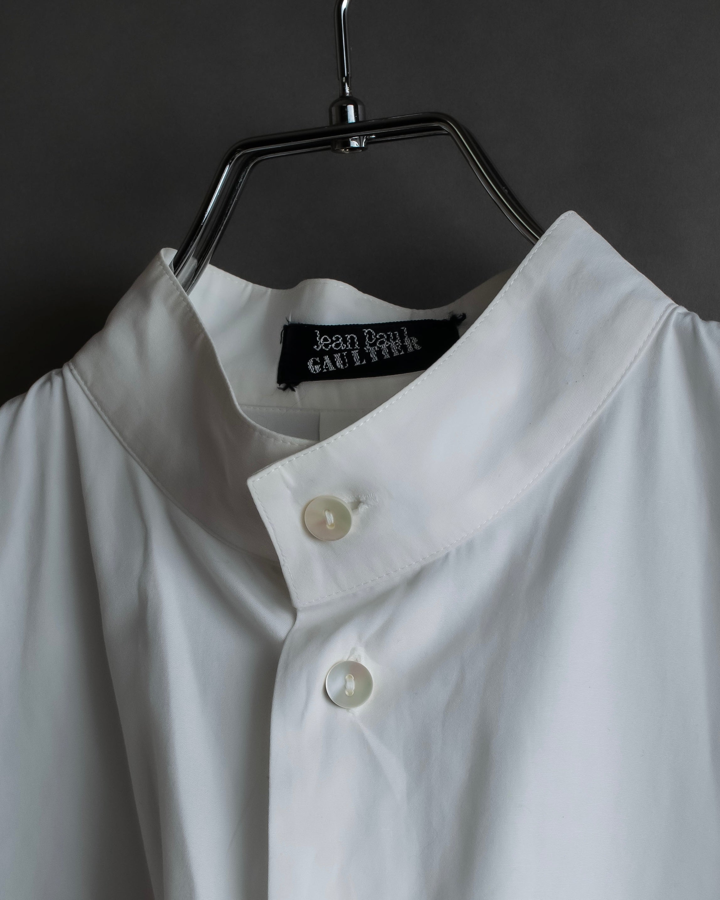 "JEAN PAUL GAULTIER" Cotton poplin stand-collar white shirt