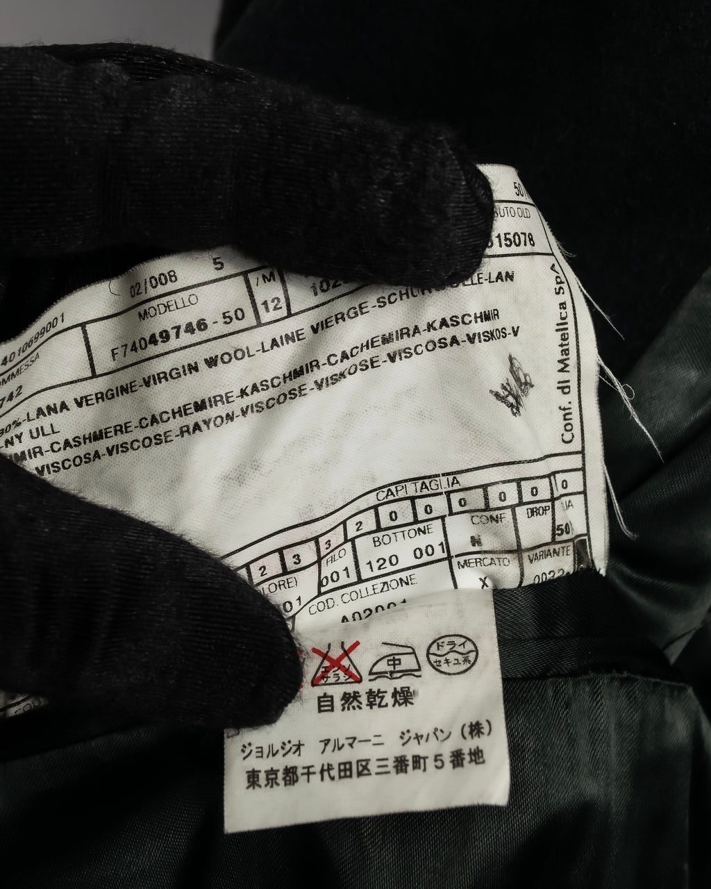 "ARMANI COLLEZIONI" Classic detail cashmere blend long chester coat