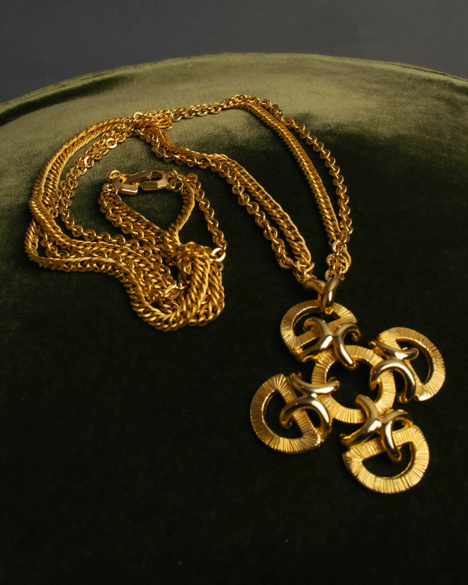 SPECIAL- “Lucien Piccard” 70's-80's Gold tone cross pendant
