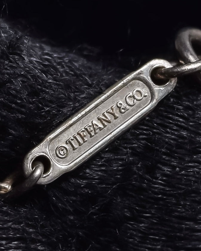 "Tiffany&Co" Roman numeral atlas cube silver necklace