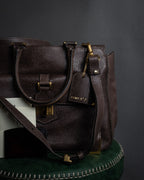 “FENDI” 2010’s Architectural grained leather 3Jours bag