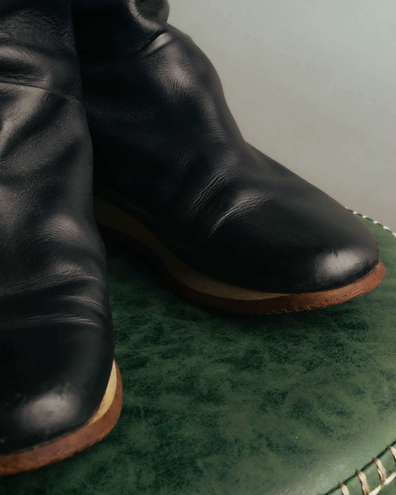 "Hermès" 90's-00's Minimal leather knee-high boots