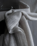 "Chloe" Fringe design light gray sheer material stole