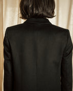 "GUCCI" Michele period solid black wool tailored coat