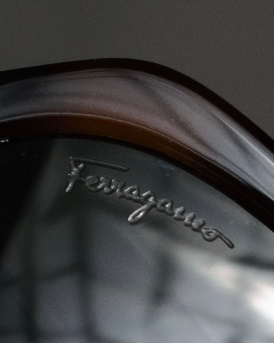 “Salvatore Ferragamo” 2010’s Havana acetate oversized sunglasses