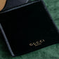 "GUCCI" Gold metal design logo engraved hand mirror