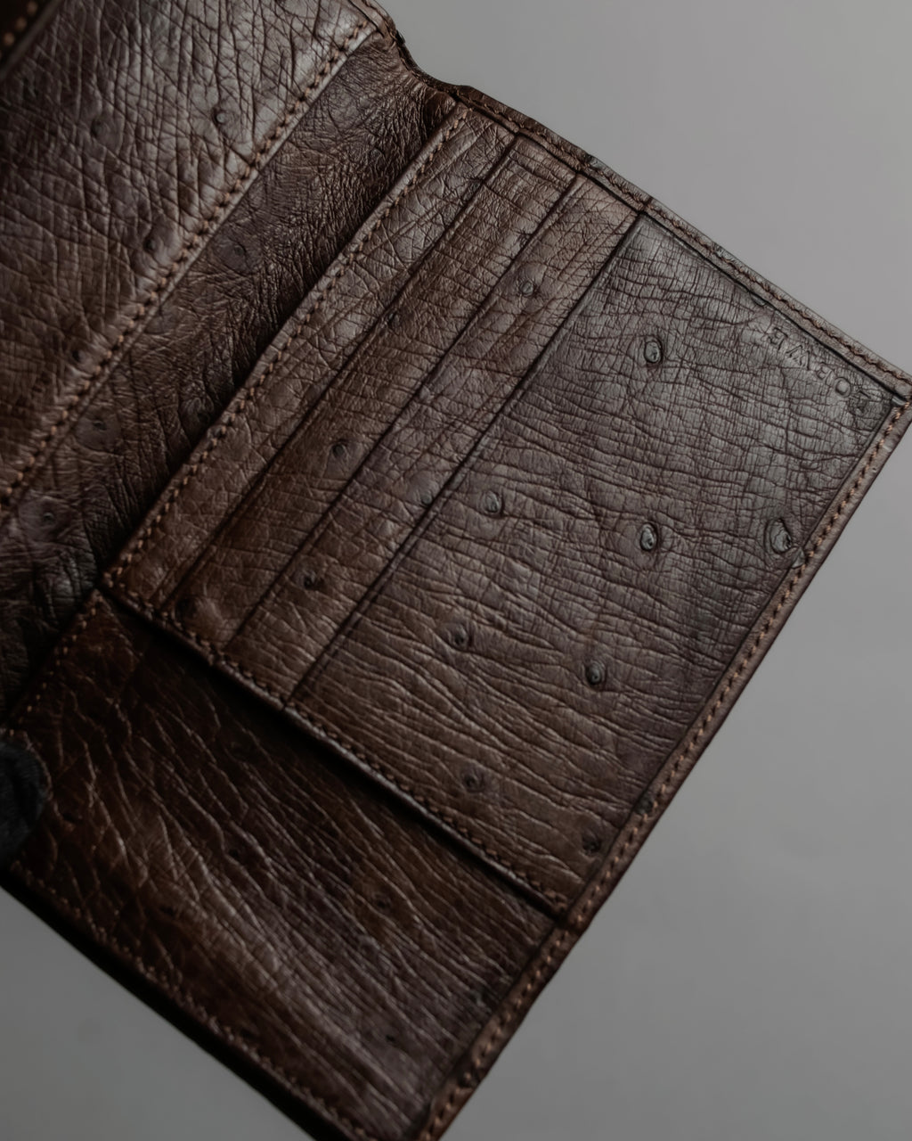 "LOEWE" Ostrich leather bi-fold wallet