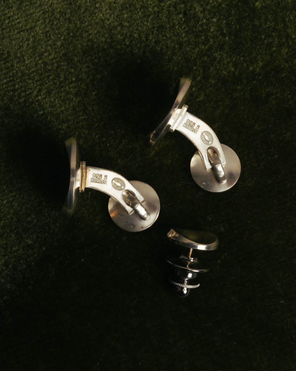 “Georg Jensen” 70’s Sterling silver round cufflinks