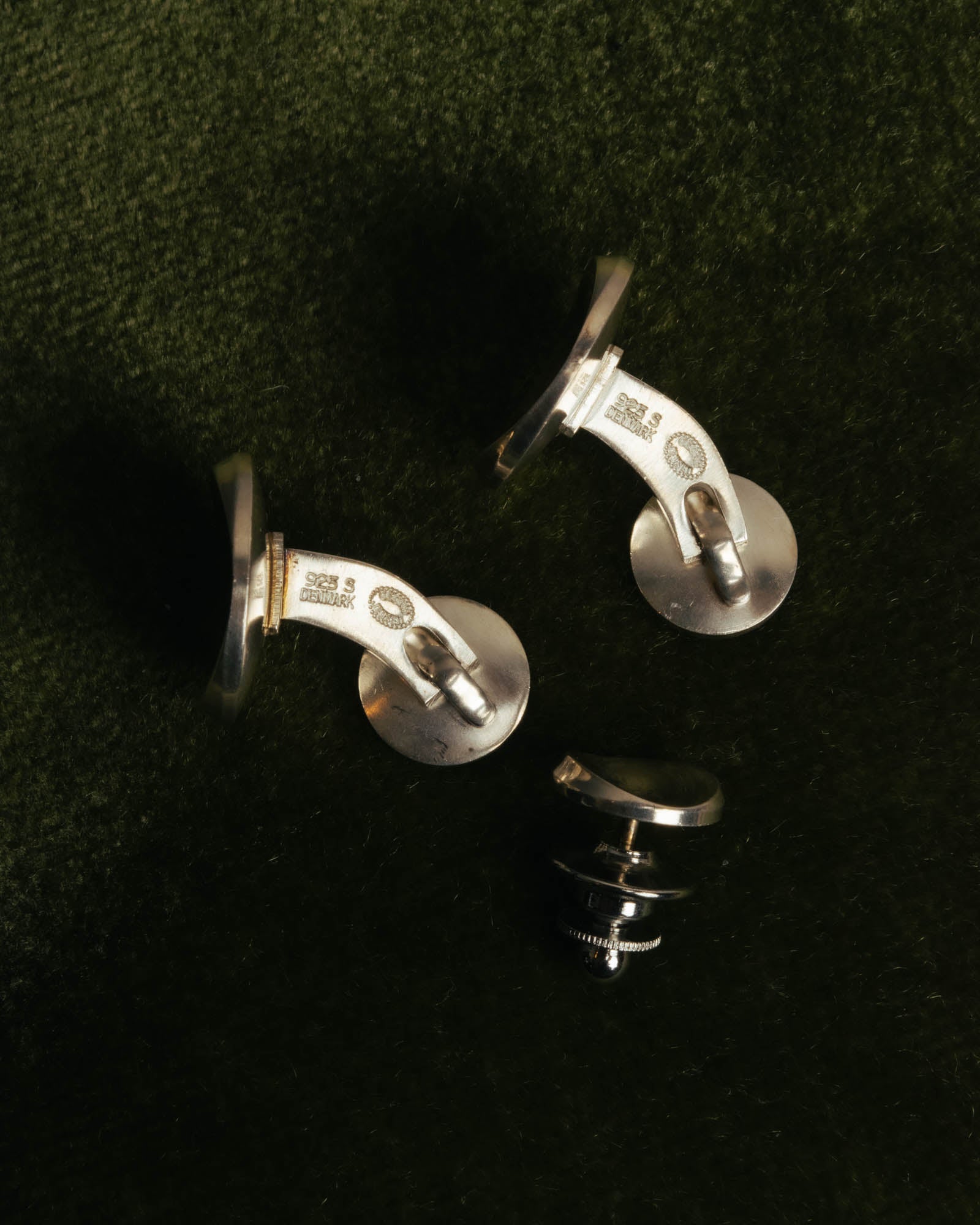 “Georg Jensen” 70’s Sterling silver round cufflinks