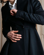 "Alexandar McQueen" Sarah Burton period large lapel double-breasted oversized mid length coat