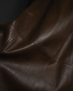 -SPECIAL- "LOEWE" 80’s Military detail stencil leather coat