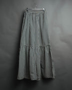 -SPECIAL- “Christian Dior” 2021 cruise striped linen silk tiered skirt