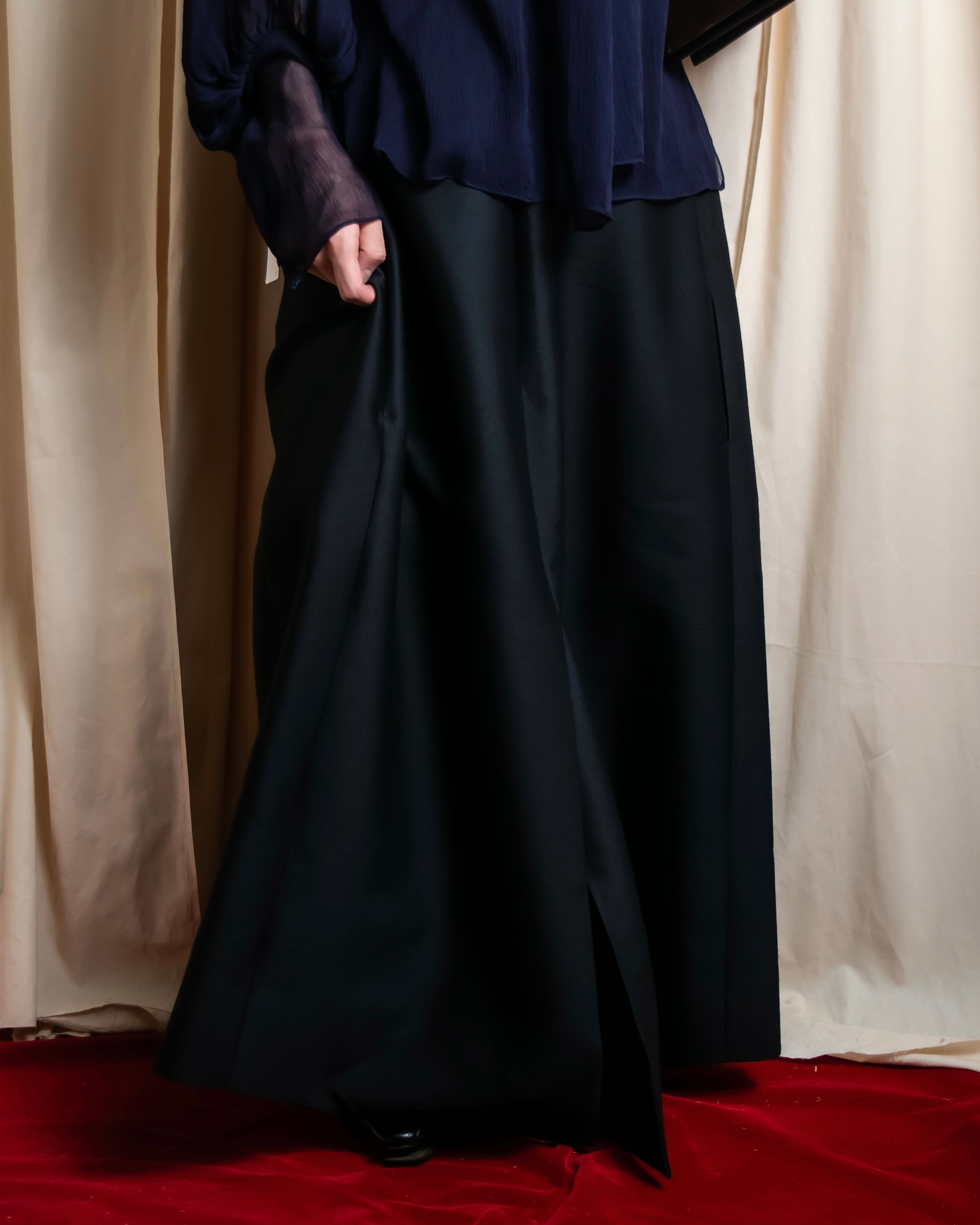 "WE11DONE" Flare silhouette super maxi skirt