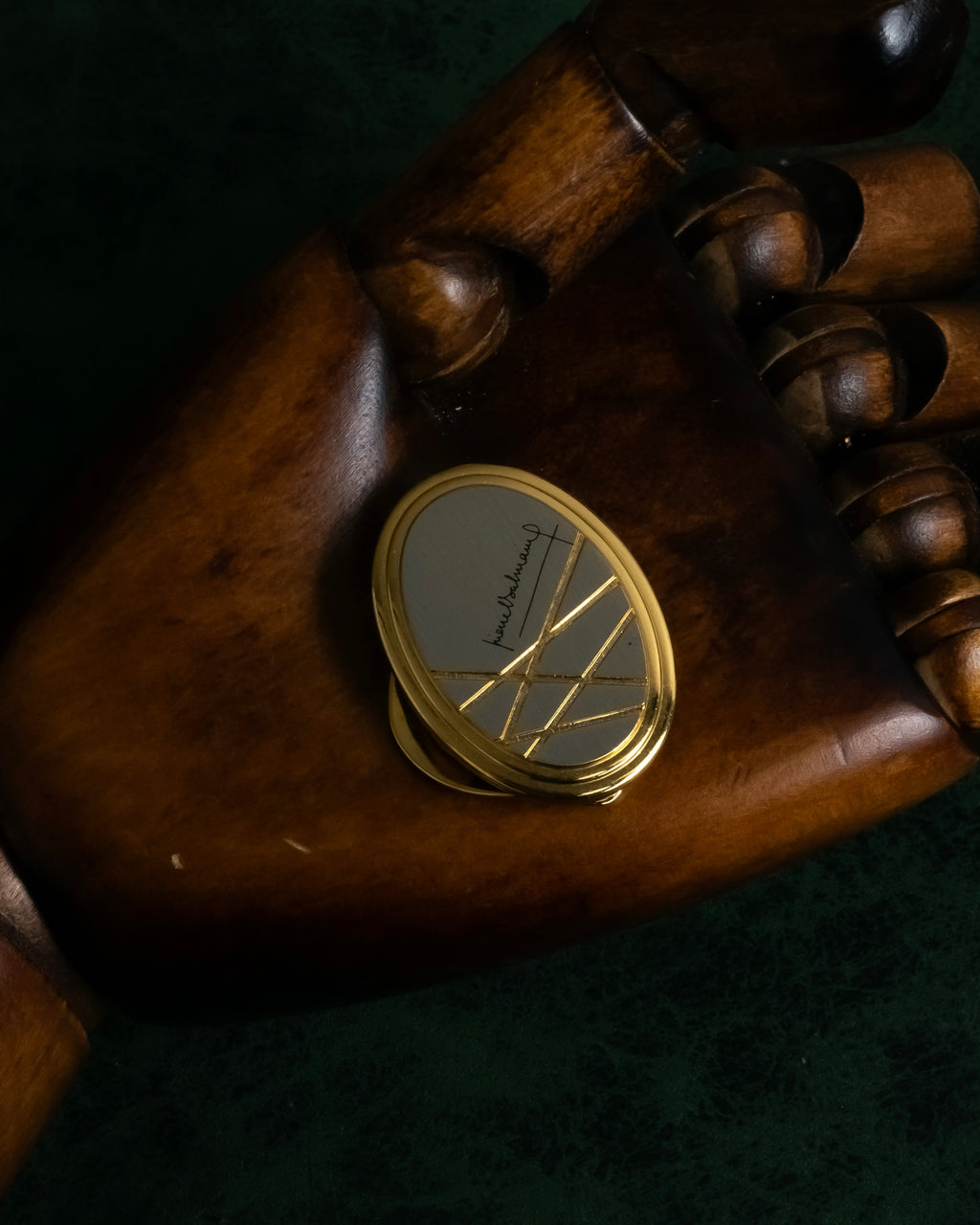 "BALMAIN" Abstract line motif scarf clip pendant