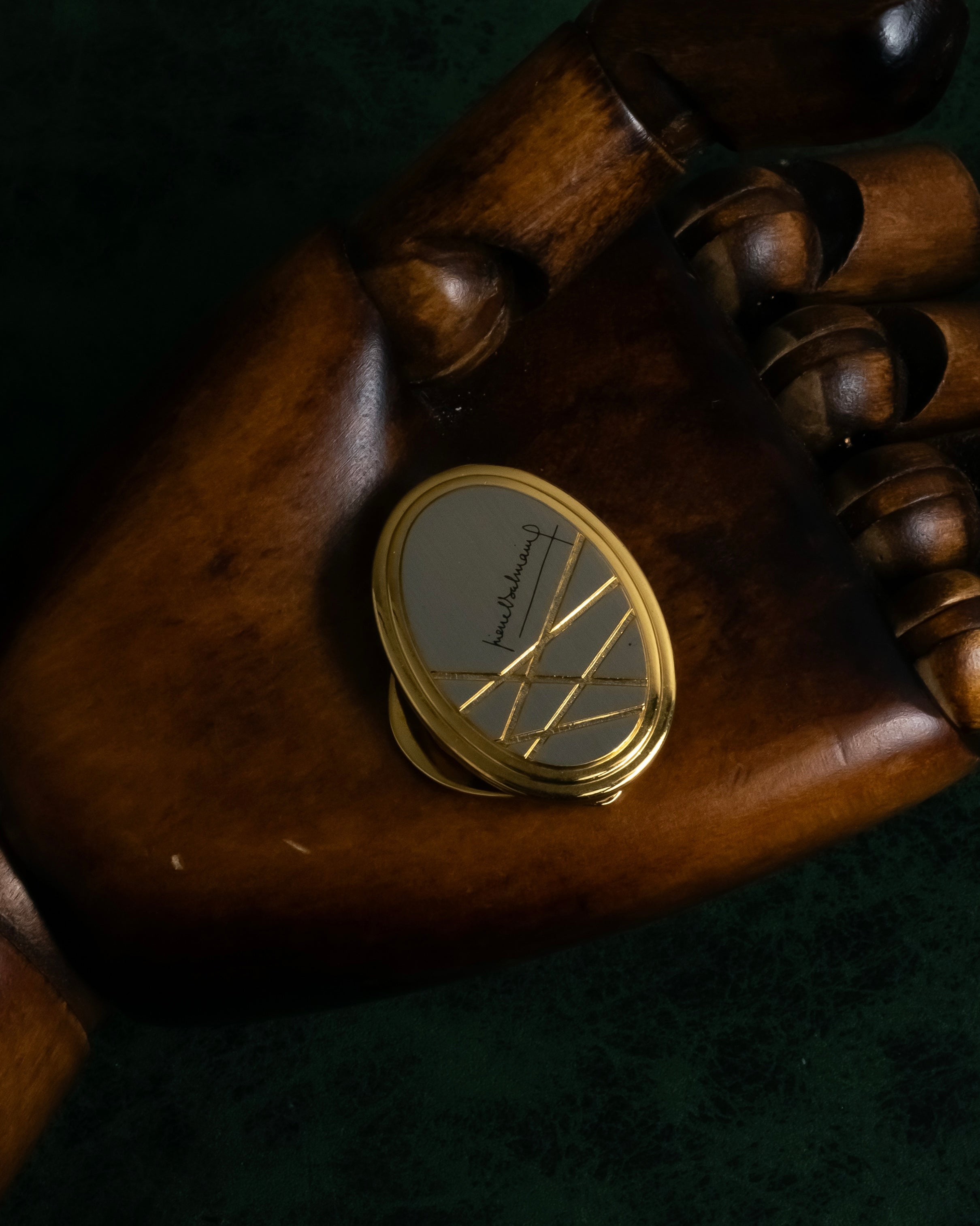 "BALMAIN" Abstract line motif scarf clip pendant