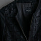 "Weekend Max Mara" 100% goat leather flower motif zip up short length jacket