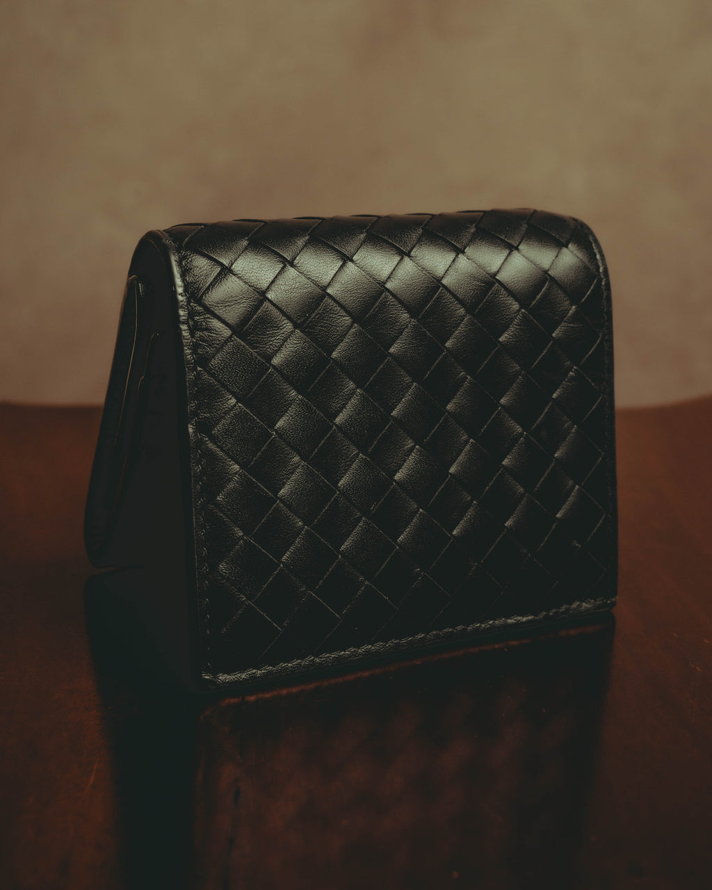 “BOTTEGA VENETA” 2010’s Intrecciato leather compact bi-fold wallet