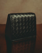 “BOTTEGA VENETA” 2010’s Intrecciato leather compact bi-fold wallet