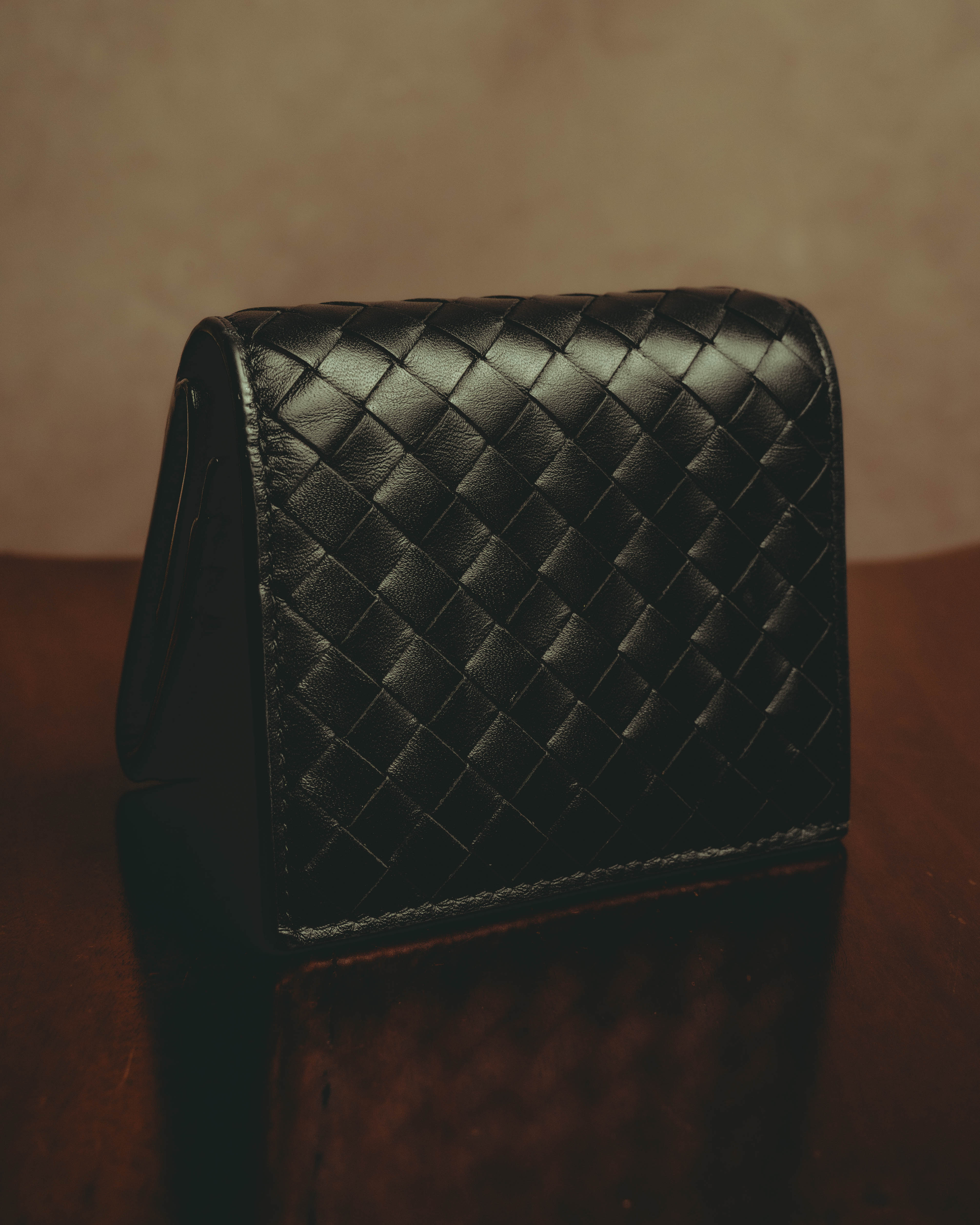 “BOTTEGA VENETA” 2010’s Intrecciato leather compact bi-fold wallet
