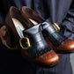 "PRADA" Fringe design square toe heel loafers