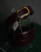“CHANEL” 90’s Octagon buckle lizard leather belt
