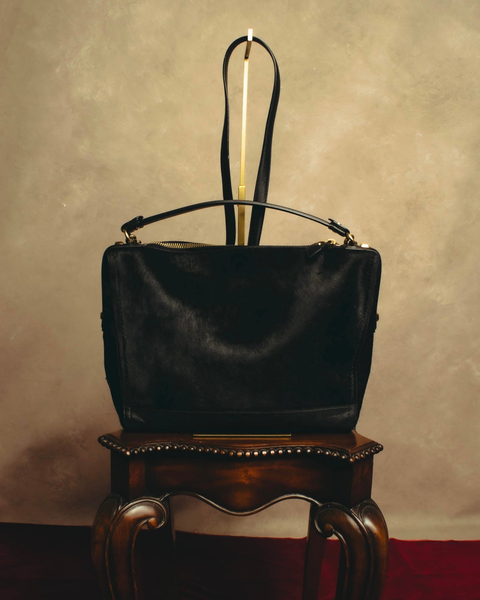 "Salvatore Ferragamo" 90's-00's Textured calf hair shoulder bag