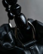 "Christian Dior" Maris Pearl series gathered design leather bag