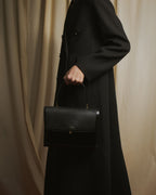 Bolso de mano estructurado de cuero con costura en relieve de los años 80-90 de Tiffany & Co.