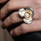 "CHANEL" Pearl center design camellia ring