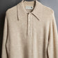 "Vintage 100% lambswool long sleeve knitted polo shirt"