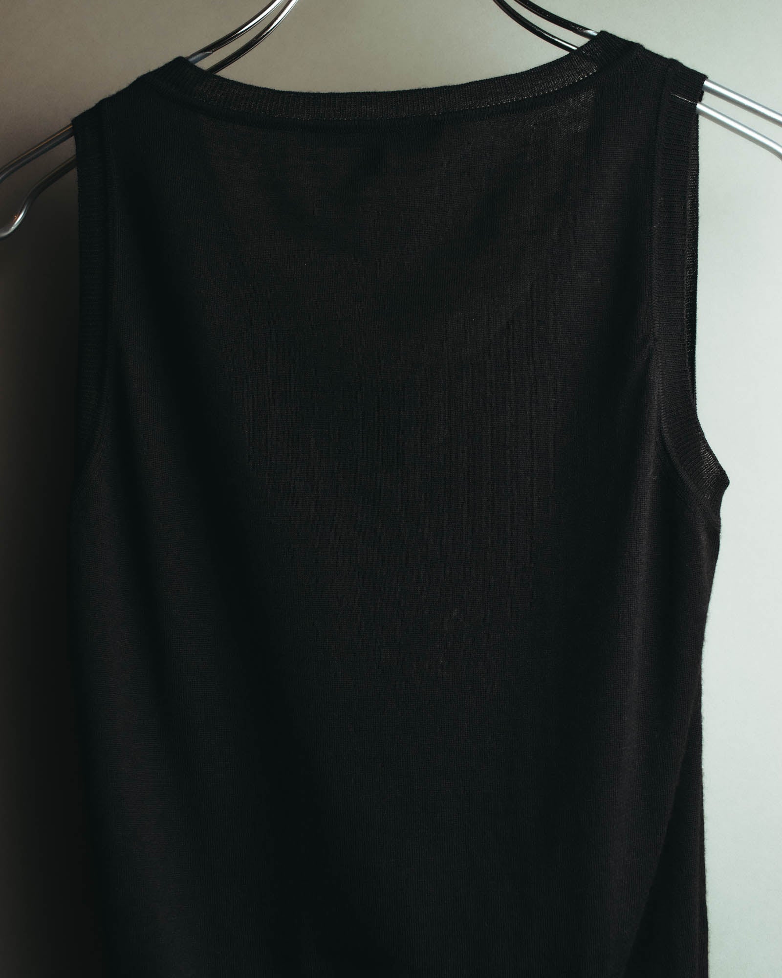 "GUCCI" 90's-10's Delicate lace-trim knit tank top