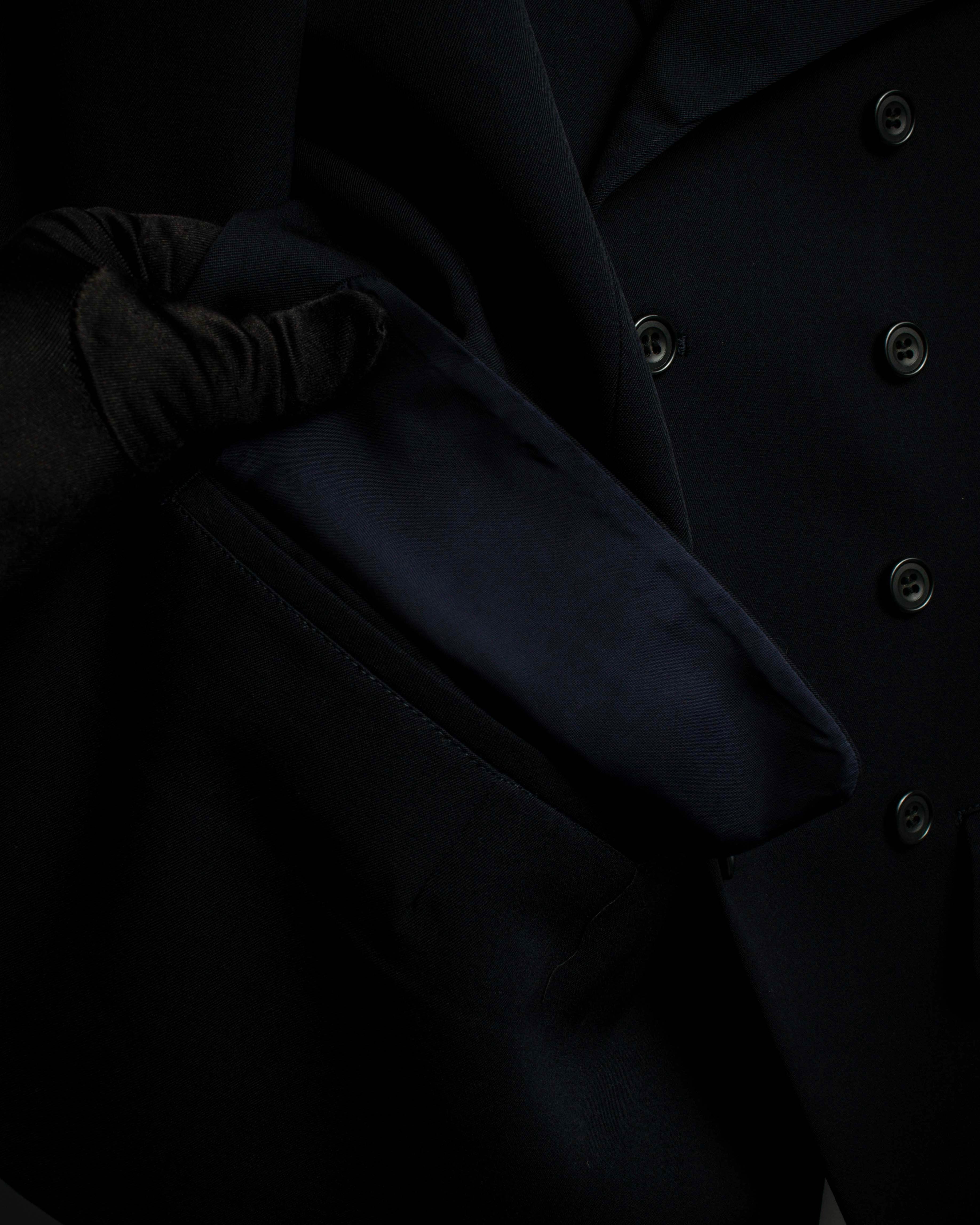 "Y's" 94AW sharp lapel cut design double-breasted jacket