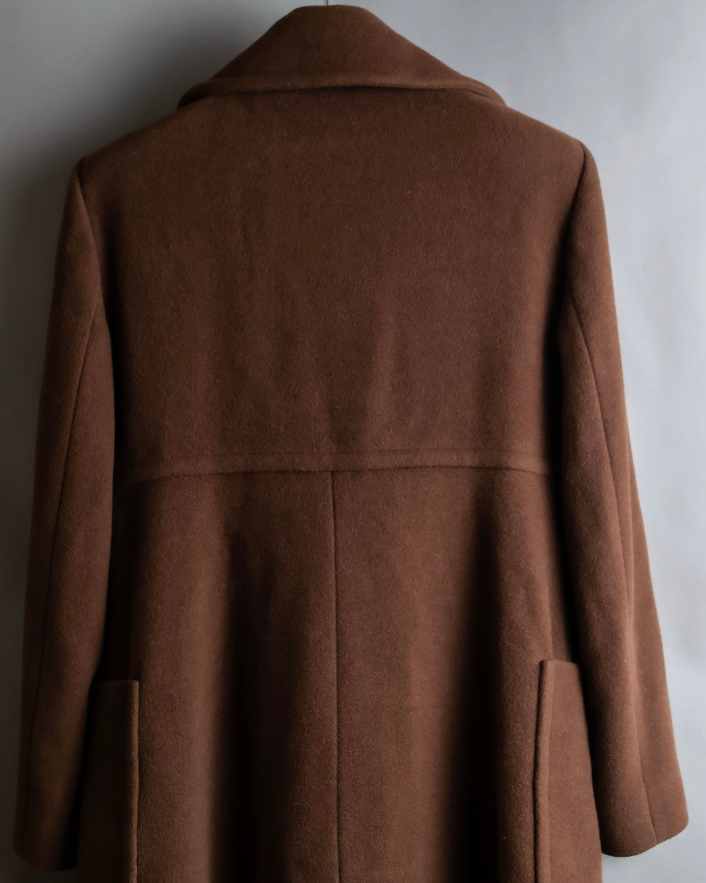 "STUDIO 0001 BY FERRE" Double breasted oversized wool blend chesterfield coat