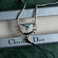 "Christian Dior" Cat & D motif silver key chain