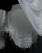 "COMME des GARCONS" 18AW layered mesh design fringe thick knit