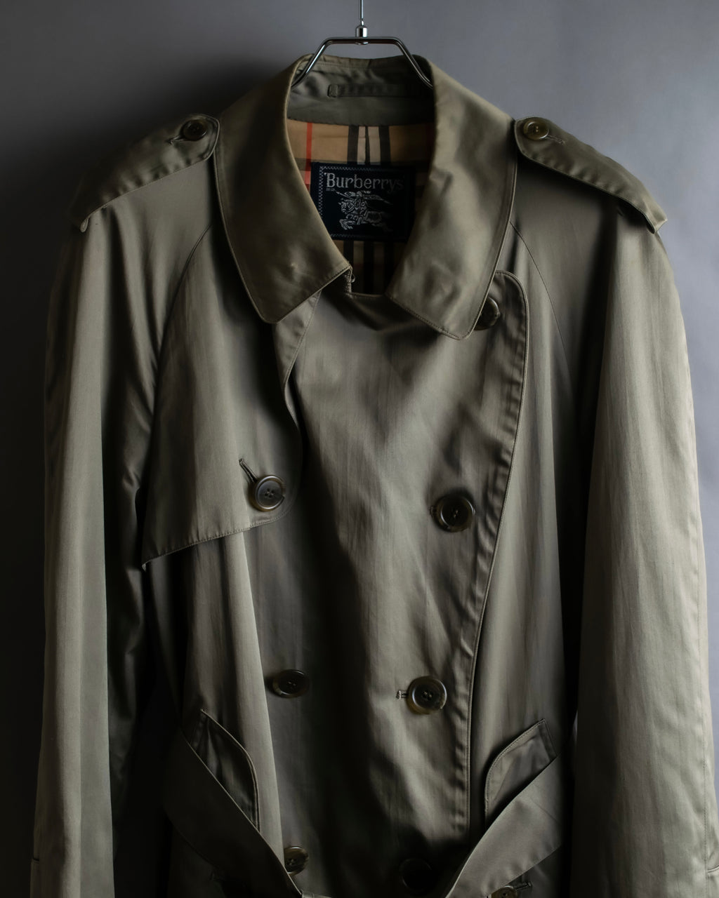 "Burberrys" Dark khaki belted trench coat