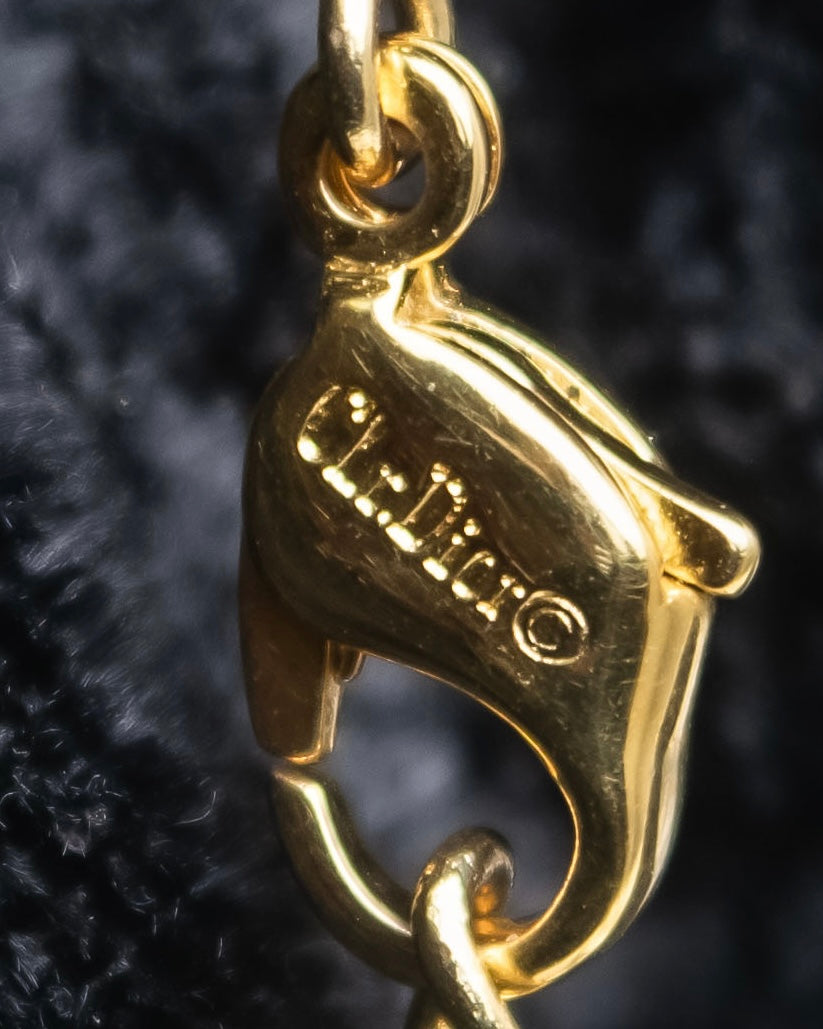 "Christian Dior" Heart motif zirconia gold pendant