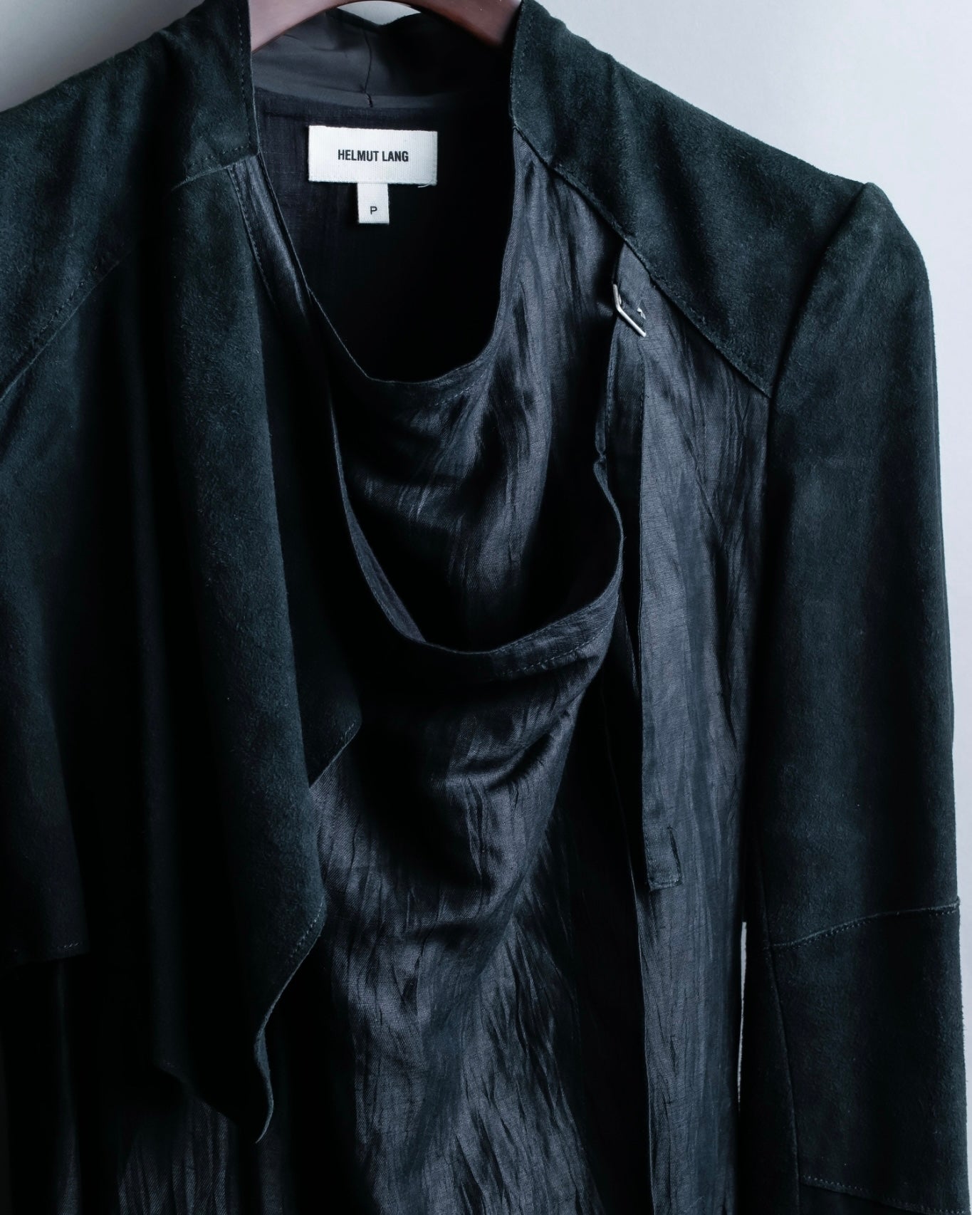 "HELMUT LANG" wrapped leather coat