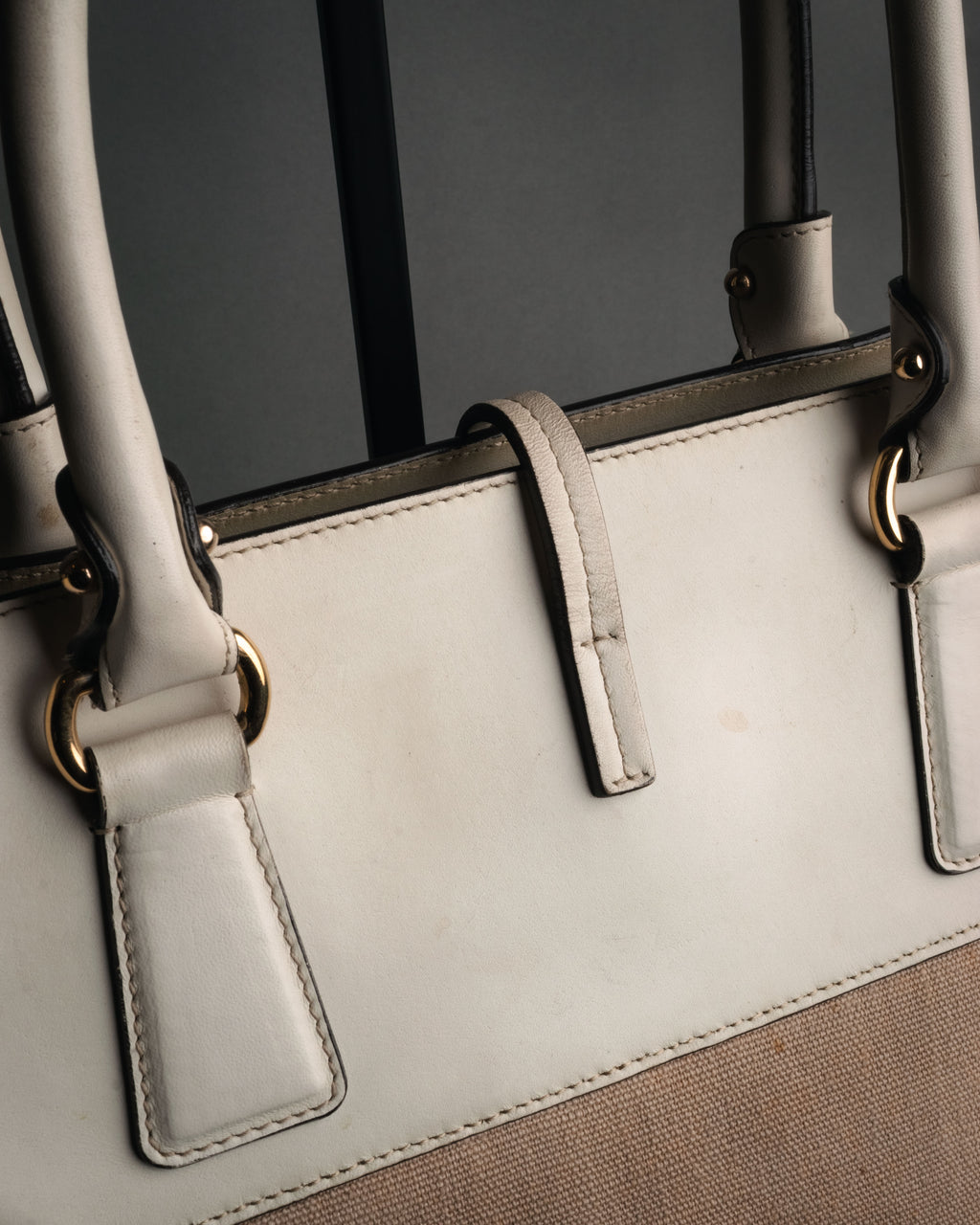 “Salvatore Ferragamo” 2010’s canvas and leather gancini tote bag