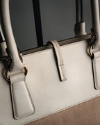 “Salvatore Ferragamo” 2010’s canvas and leather gancini tote bag